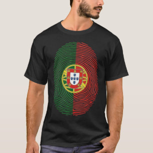 T-Shirt Empreinte Digitale Drapeau Portugal avec A