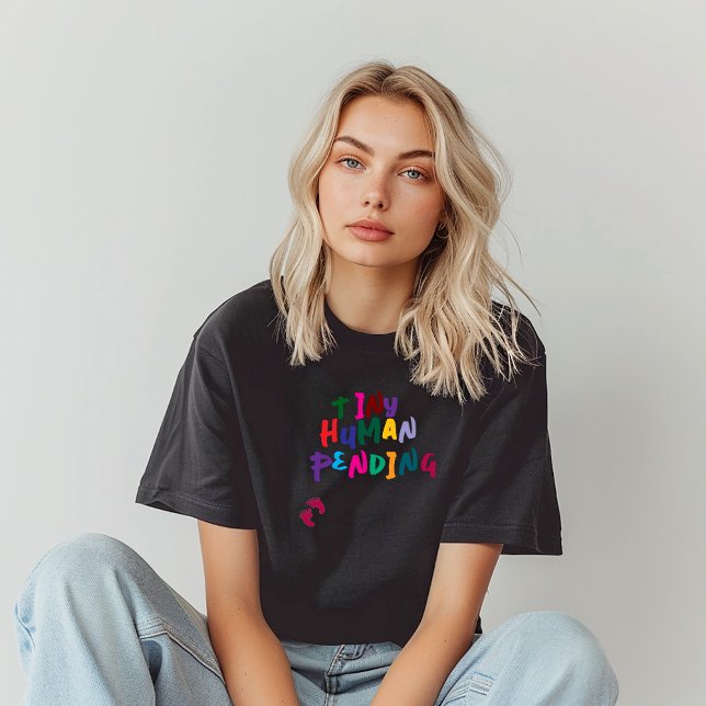 T-shirt Empreinte humoristique de grossesse colorée (Créateur téléchargé)