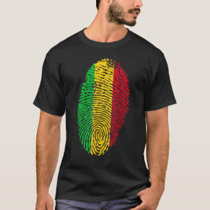 T-shirt Empreinte numérique Mali Drapeau Afrique de l'Oues