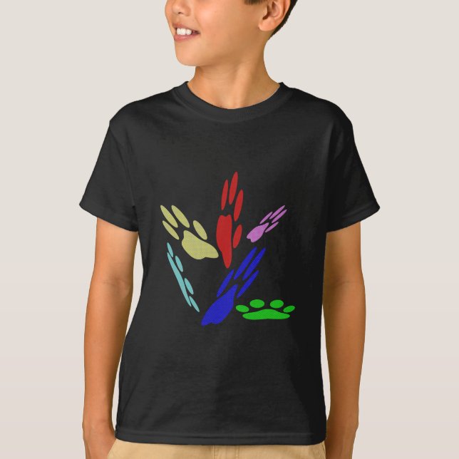 T-shirt Empreintes de pattes de chiens avec Pois (Devant)