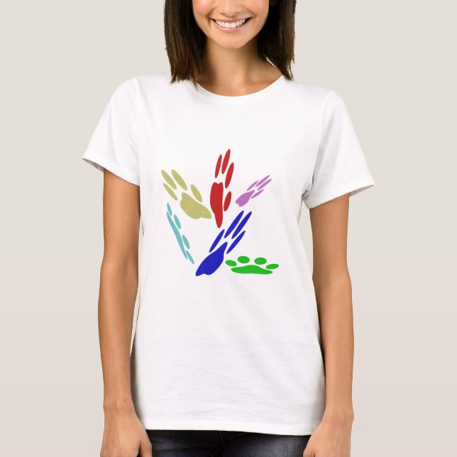 T-shirt Empreintes de pattes de chiens avec Pois (Devant)