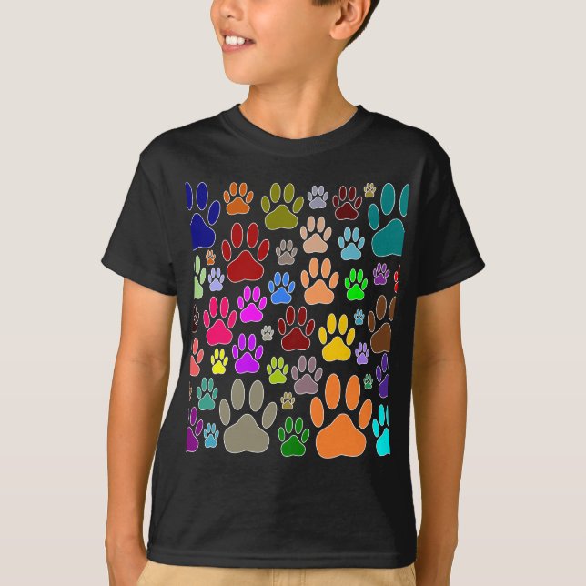 T-shirt Empreintes de pattes de chiens partout (Devant)
