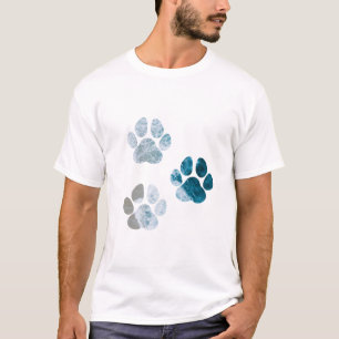 T-shirt Empreintes de pattes de chiens - Vagues de plage e