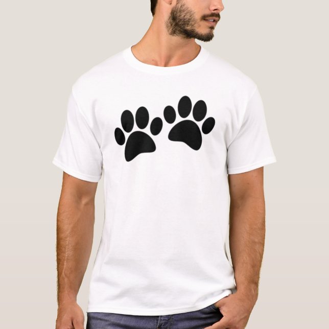 T-shirt Empreintes de pattes de marionnettes noires en car (Devant)