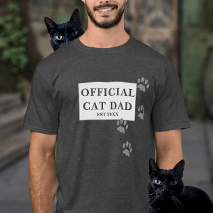 T-shirt Empreintes de pattes Funny Chat Officiel Papa Pers