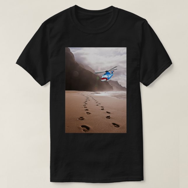 T-shirt Empreintes hawaïennes dans le sable (Design devant)