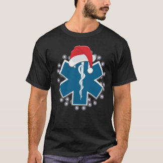 T-shirt EMS Paramedic EMT Star of Life Christmas Graphic S