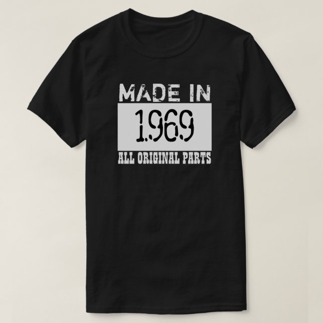 T-SHIRT EN 1969 PIÈCE EN T FAITE (Design devant)