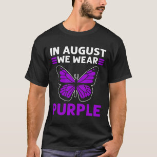 T-shirt En Août, Nous Portons Le Violet. Sensibilisation a
