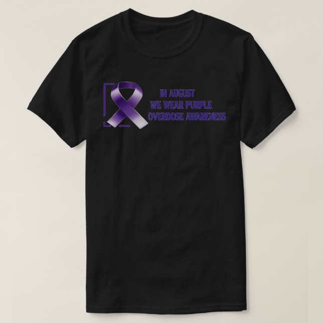 T-shirt En août nous portons violet Internationale Overdos (Design devant)