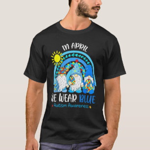 T-shirt En Avril Nous Portons Bleu Autism Awareness Puzzle