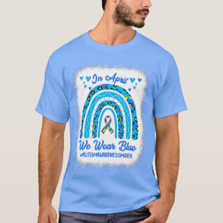 T-shirt En Avril Nous Portons Bleu Sensibilisation sur l'a
