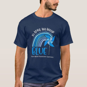 T-shirt En Avril, Nous Portons Une Attention Bleue À La Pr