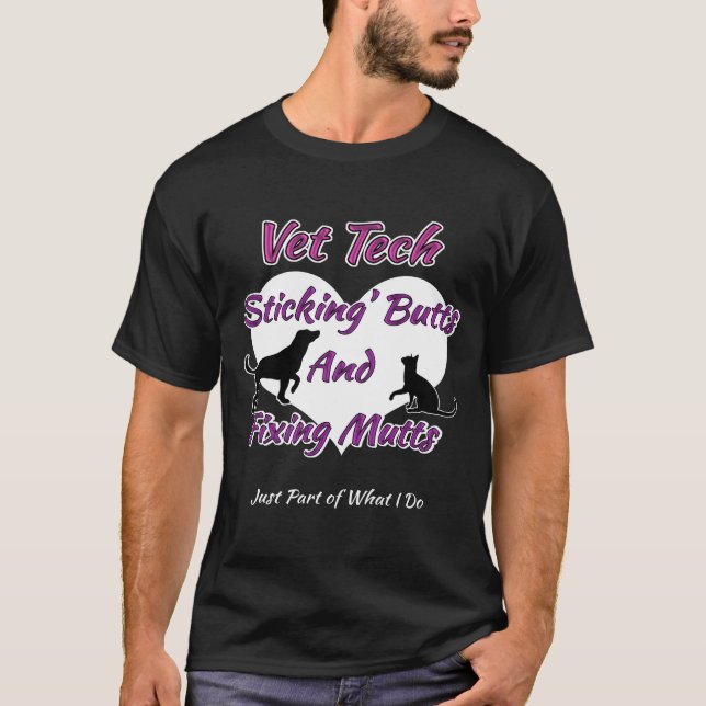 T-shirt En collant des bouts et en fixant des chiens - (Devant)