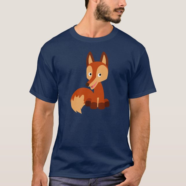 T-Shirt en croix de carton mignon Fox (Devant)