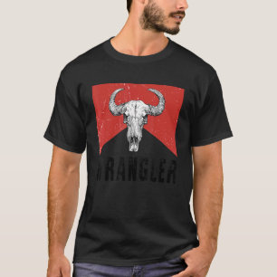 T-shirt en cuir de vache Wranglers, chemise crânes