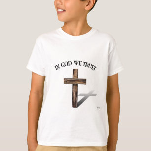 T-shirt En Dieu nous avons confiance avec une croix robust
