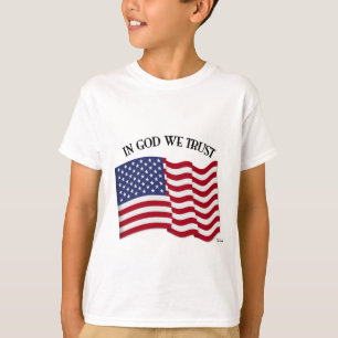 T-shirt En Dieu nous faisons confiance au drapeau américai