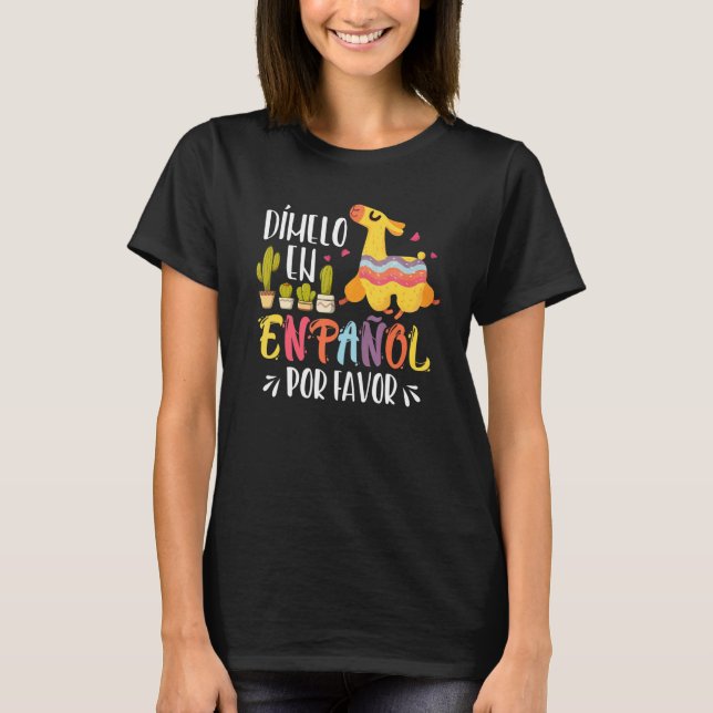 T-shirt En Espanol Por Favor Bilingual Spanish Teacher (Devant)