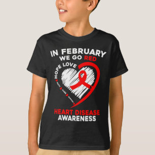T-shirt En février, nous allons au rouge Maladie cardiaque