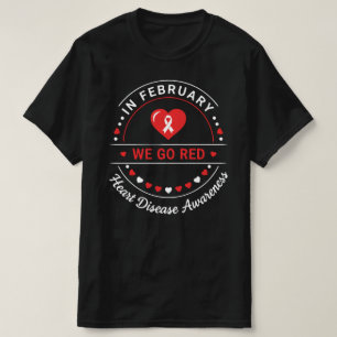 T-shirt En février, nous allons au rouge Sensibilisation