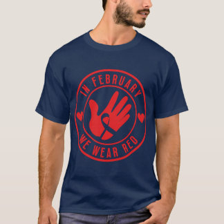T-shirt En Février Nous Portons Rouge 16