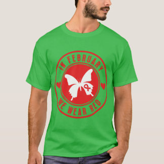 T-shirt En Février Nous Portons Rouge 5