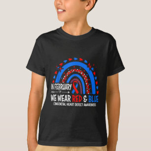 T-shirt En Février Nous Portons Rouge Et Bleu Chd Congénit