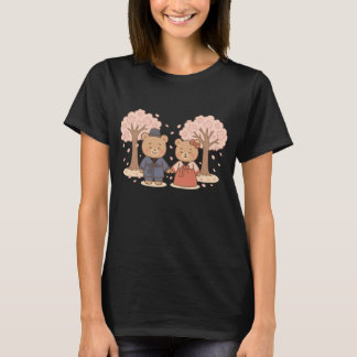 T-shirt en fleurs de cerisier Hanbok Bears
