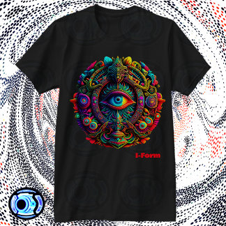 T-shirt En forme d'I psychédélique