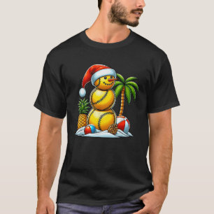 T-shirt en juillet été Softball Snowman Funny Noël