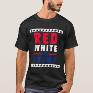 T-shirt En Juillet Rouge Blanc Et Trump