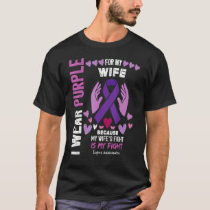 T-shirt En Mai, Je Porte Le Violet Pour Ma Femme Lupus Sen
