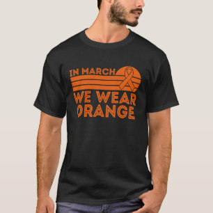 T-shirt En Mars Nous Portons Orange Vintage Sclérose Multi