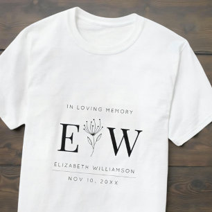 T-shirt En Mémoire Amoureuse Mémorial Monogramme Moderne F