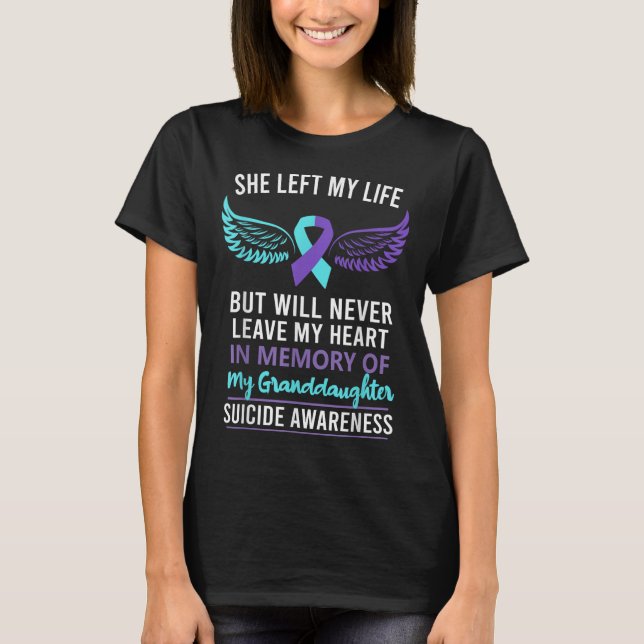 T-shirt En Mémoire De La Petite-Fille Suicide Sensibilisat (Devant)