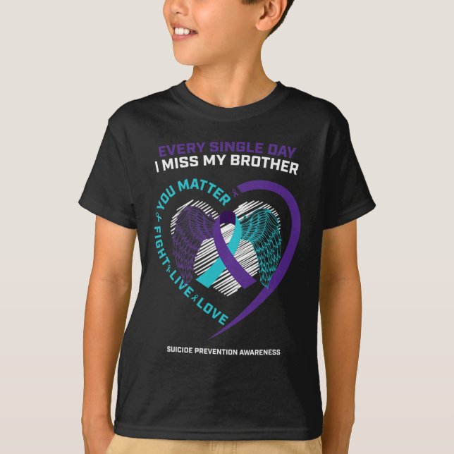 T-shirt En Mémoire De Mon Frère Prévention Du Suicide (Devant)