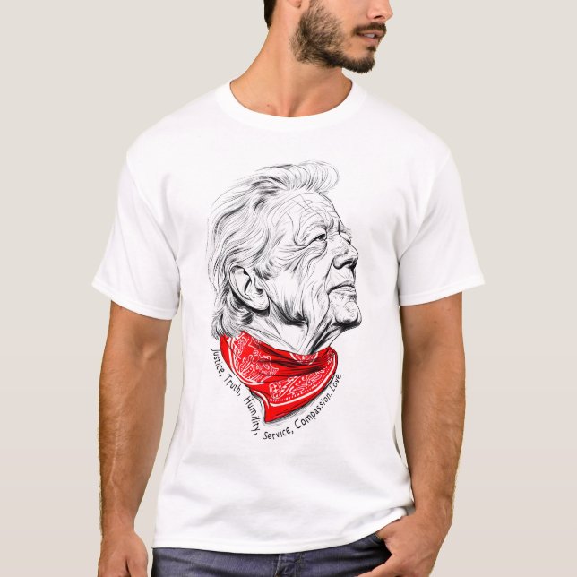 T-shirt En mémoire du président humanitaire Jimmy Carter (Devant)