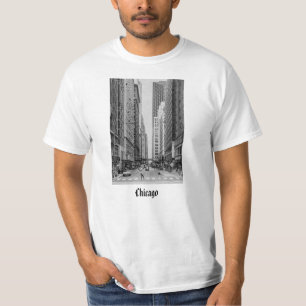 T-shirt en niveaux de gris de Chicago Madison Stre