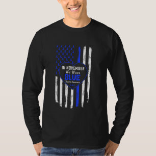 T-shirt En Novembre Nous Portons Bleu Diabète Sensibiliser