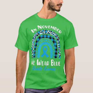 T-shirt En Novembre Nous Portons Blue Rainbow Diabetes Awa