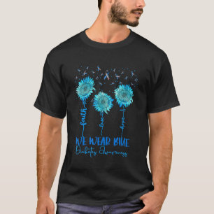 T-shirt En Novembre Nous portons Blue Sunflower Faith Love