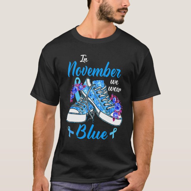 T-shirt En Novembre Nous Portons Des Chaussures Bleues Dia (Devant)