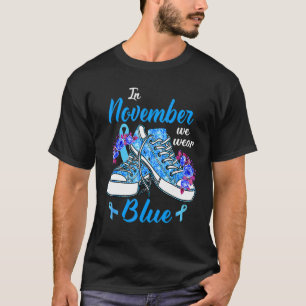T-shirt En novembre nous portons des chaussures bleues Fle