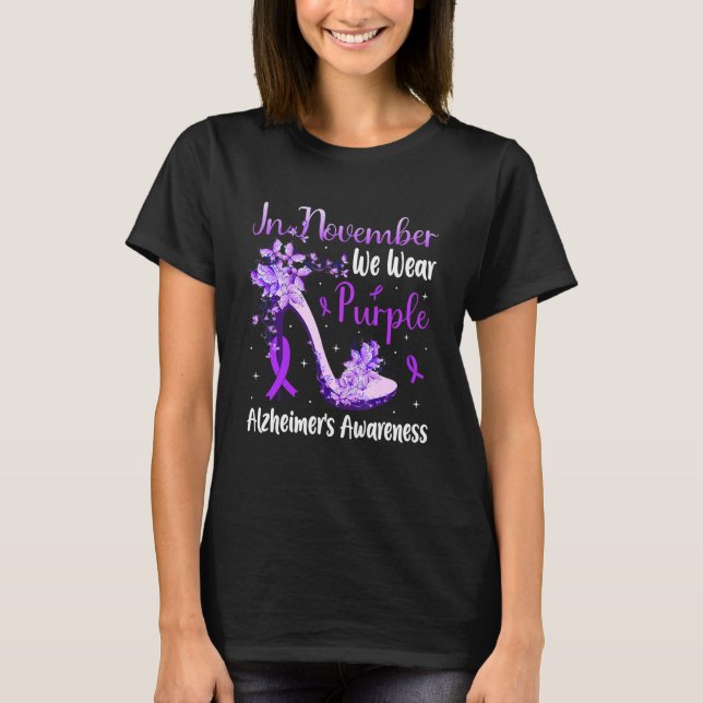 T-shirt En novembre, nous portons la Maladie d'Alzheimer v (Devant)