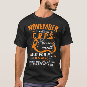T-shirt En Novembre Nous Portons Orange Ribbon CRPS Sensib