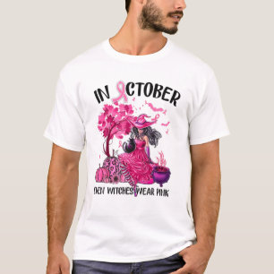 T-shirt En Octobre Même Les Sorcières Portent Pink Automne