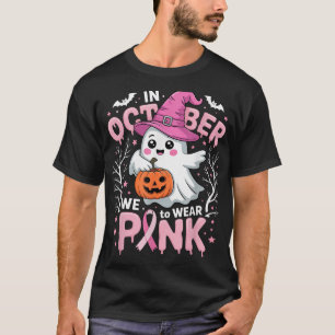 T-shirt En Octobre Nous Portons Chemise Rose Fantôme Cance