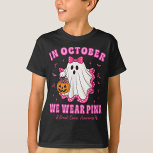 T-shirt En Octobre Nous Portons Chemise Rose Fantôme Cance