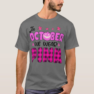 T-shirt En Octobre Nous Portons Citrouille Rose Salle de C